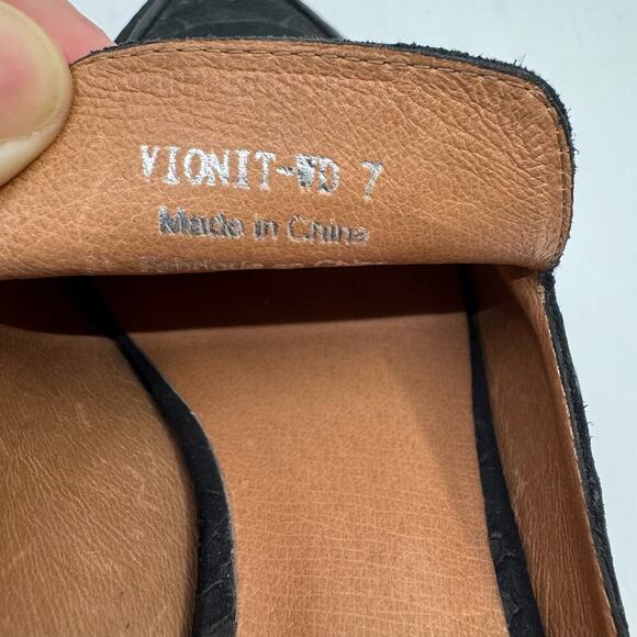 JEFFREY CAMPBELL Vionit Pointed Toe Leather Snakeskin Wood Heel Mule Loafers - Picture 9 of 9